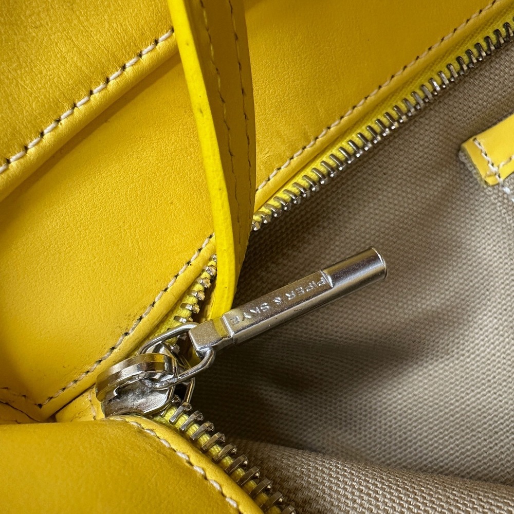 Piper & Skye Rio Beach Bag in Honey Yellow Pirarucu Leather Raffia Large Tote - Picture 7 of 9